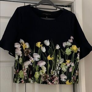 Victoria Beckham for Target Black Floral Blouse